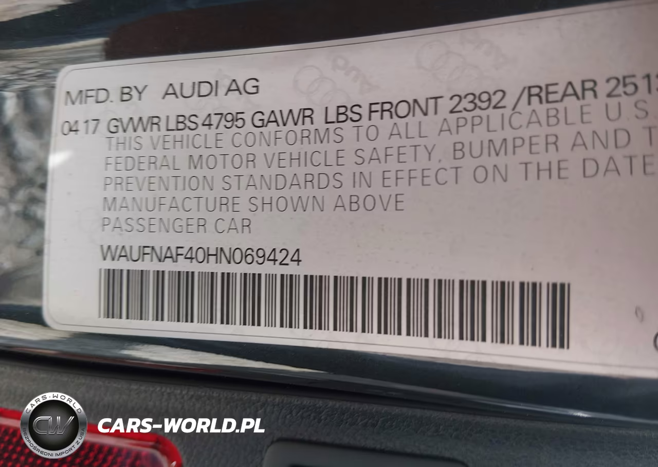 2017 Audi A4 Prestige VIN:WAUFNAF40HN069424 - 9