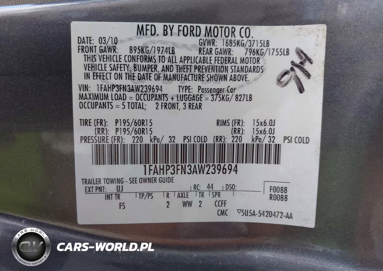 2010 Ford Focus Se VIN:1FAHP3FN3AW239694 - 9