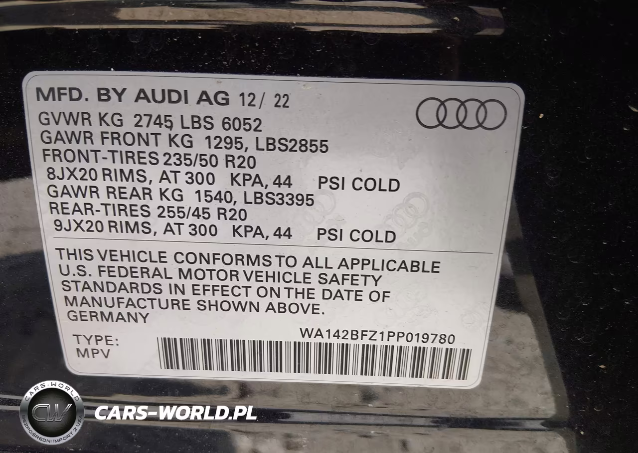 2023 Audi Q4 Sportback E-Tron Prestige 50 Quattro VIN:WA142BFZ1PP019780 - 9