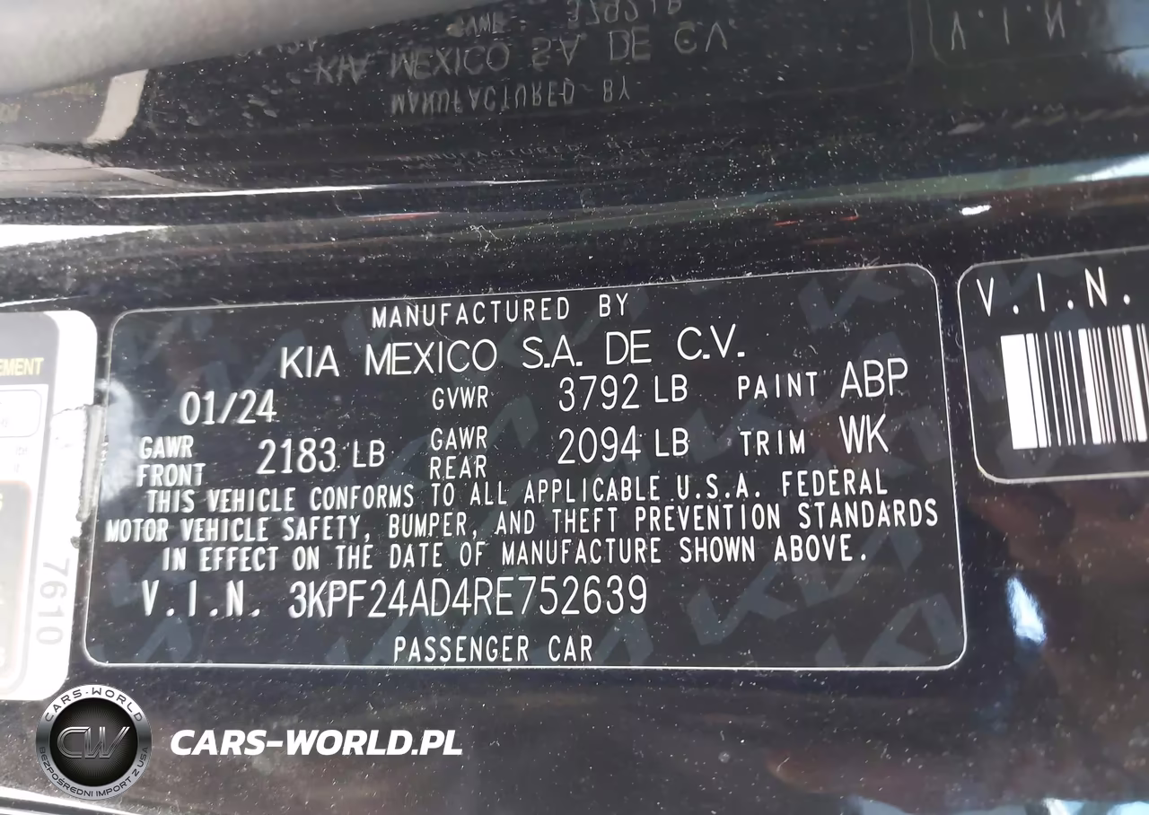 2024 Kia Forte Lxs VIN:3KPF24AD4RE752639 - 9
