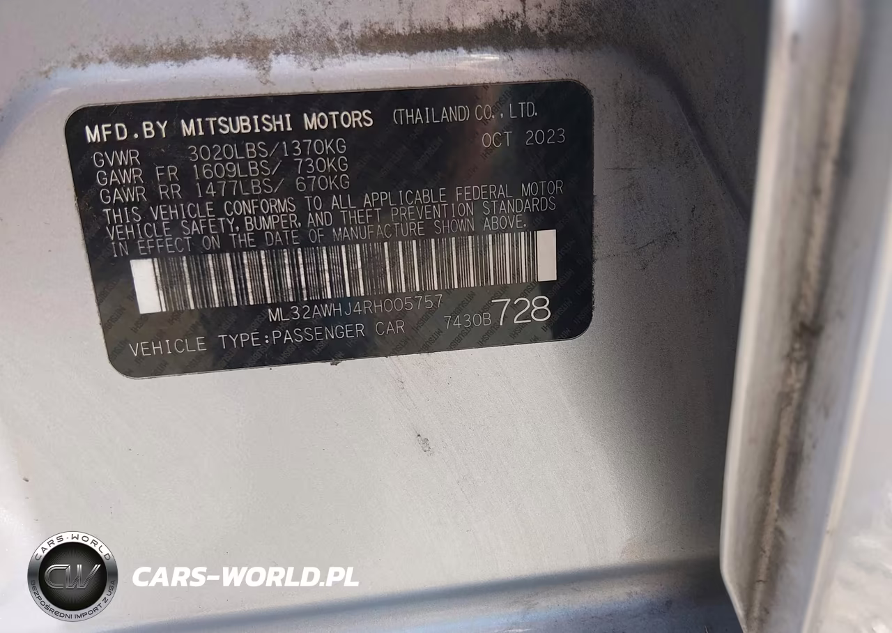 2024 Mitsubishi Mirage Black Edition VIN:ML32AWHJ4RH005757 - 9