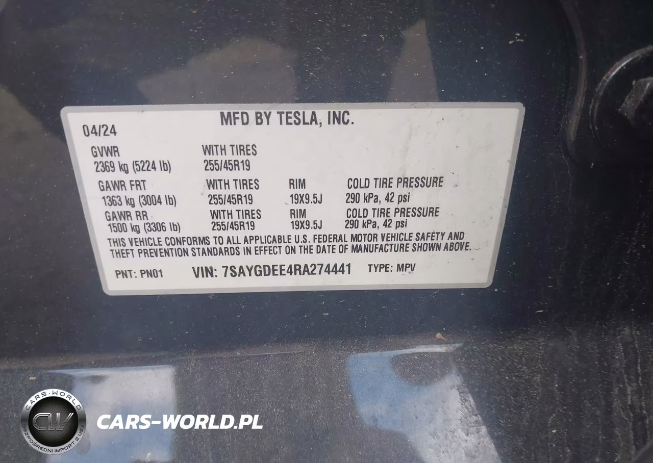 2024 Tesla Model Y Long Range Dual Motor All-Wheel Drive VIN:7SAYGDEE4RA274441 - 9