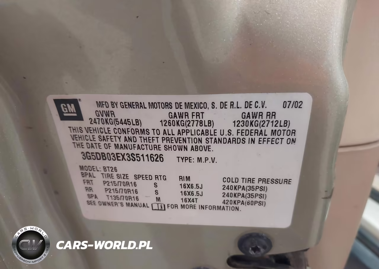 2003 Buick Rendezvous Cxl VIN:3G5DB03EX3S511626 - 9