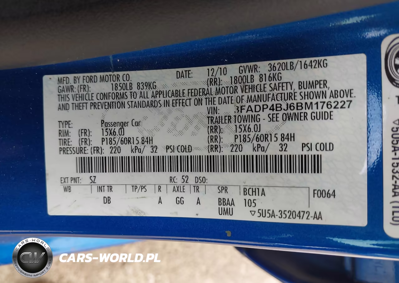 2011 Ford Fiesta Se VIN:3FADP4BJ6BM176227 - 9