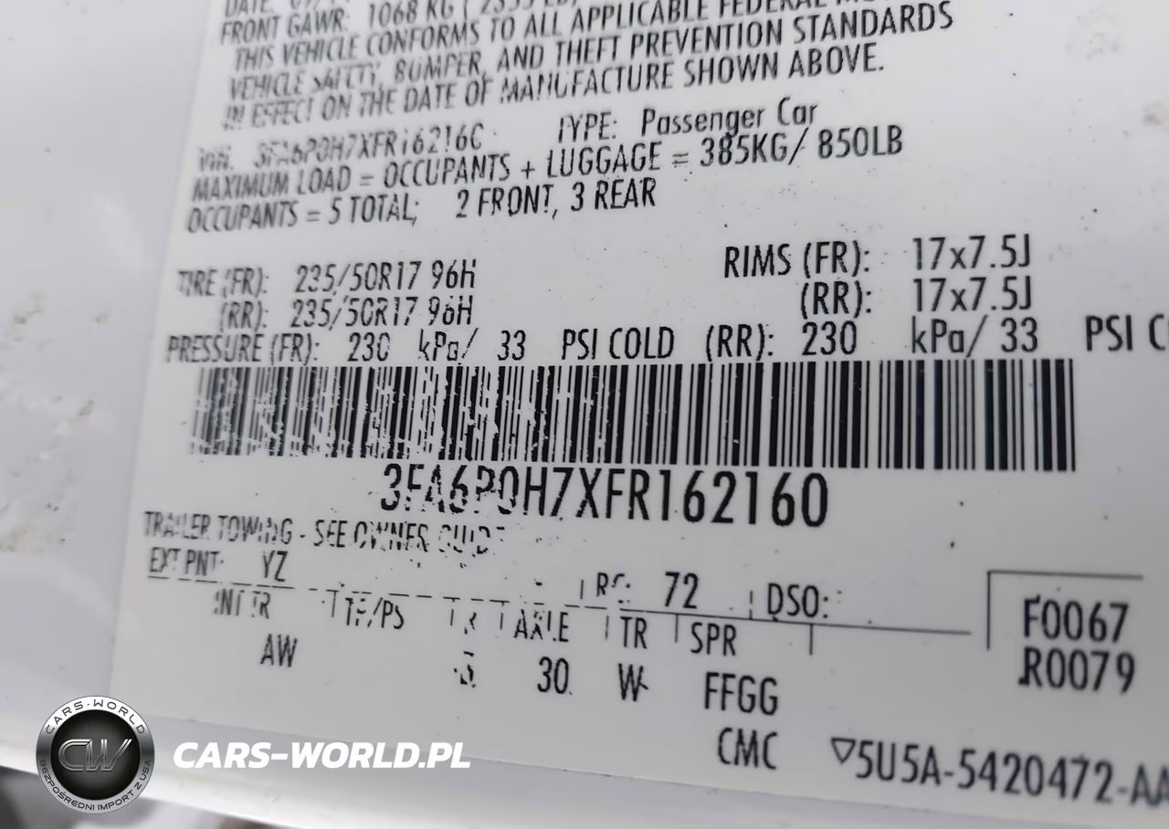 2015 Ford Fusion Se VIN:3FA6P0H7XFR162160 - 9