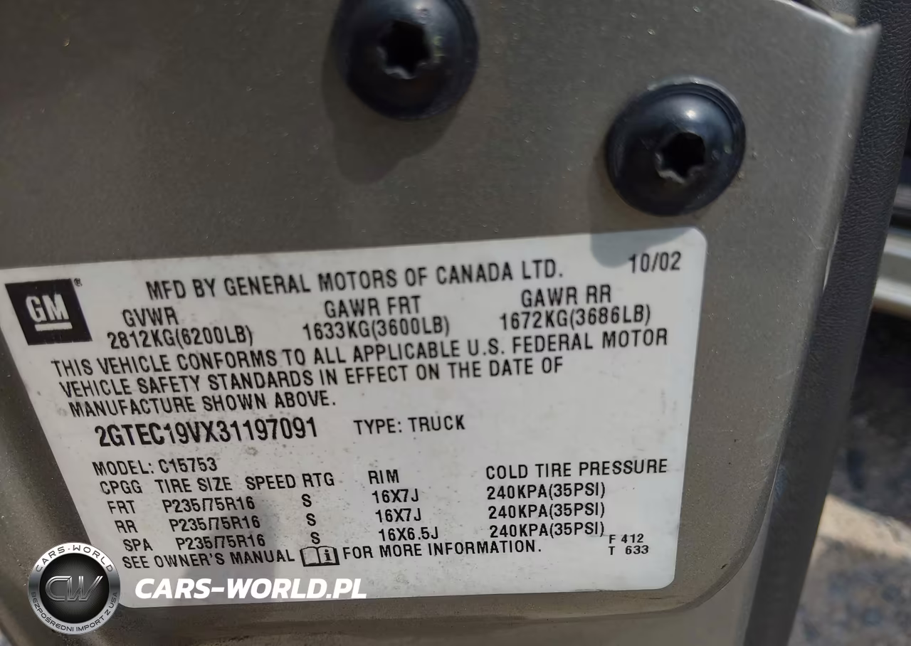 2003 GMC Sierra 1500 Sle VIN:2GTEC19VX31197091 - 9