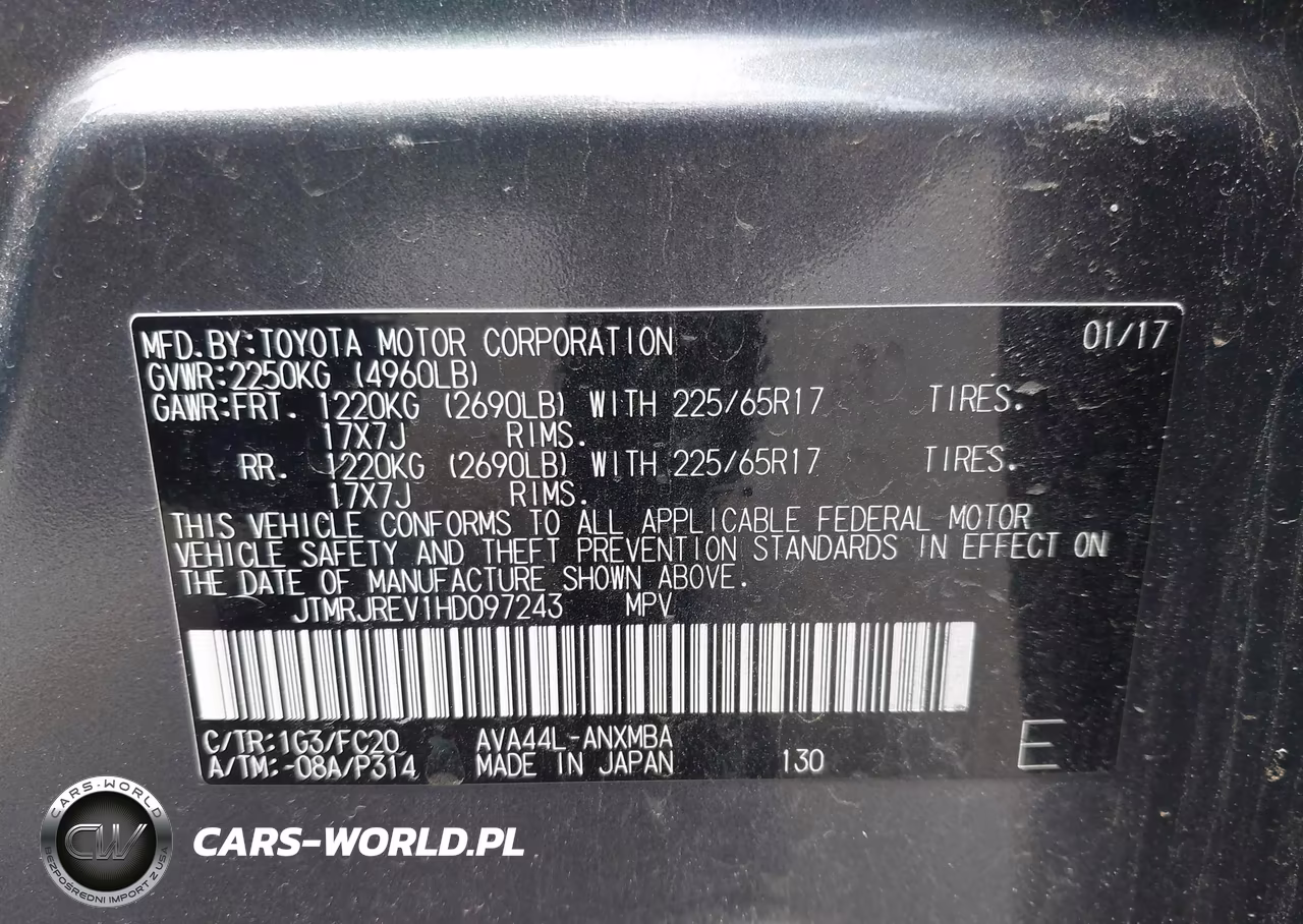 2017 Toyota Rav4 Hybrid Xle VIN:JTMRJREV1HD097243 - 9