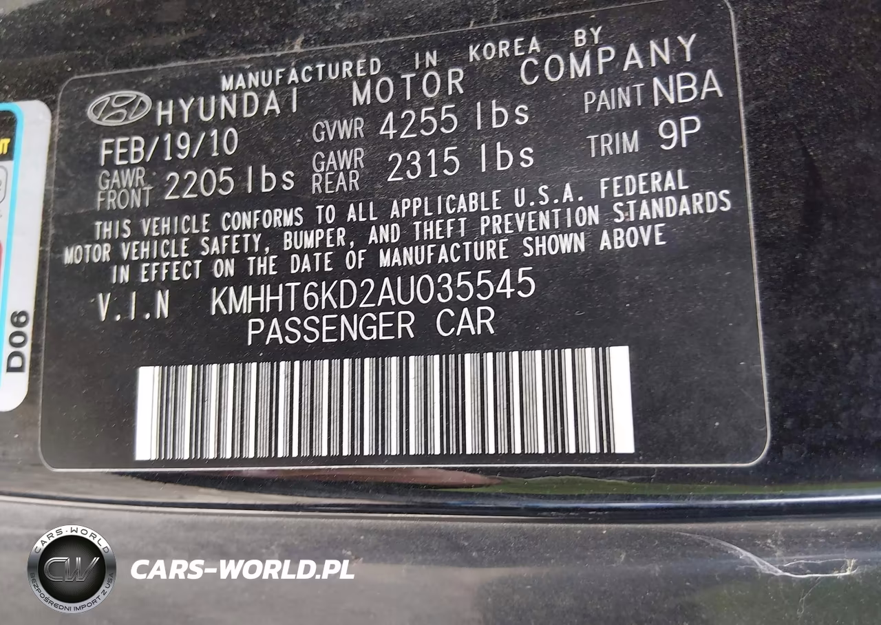 2010 Hyundai Genesis 2.0T VIN:KMHHT6KD2AU035545 - 9