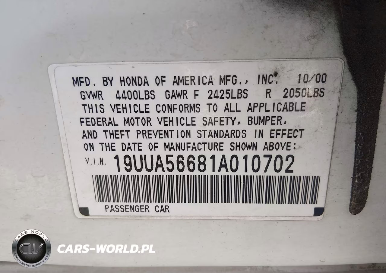 2001 Acura Tl 3.2 VIN:19UUA56681A010702 - 9