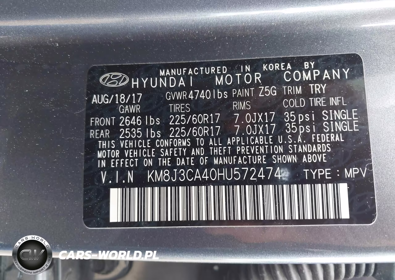 2017 Hyundai Tucson Se VIN:KM8J3CA40HU572474 - 9