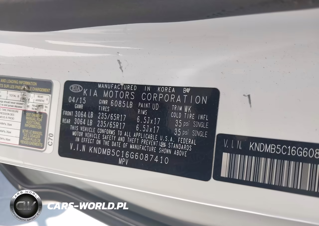 2016 Kia Sedona Lx VIN:KNDMB5C16G6087410 - 9