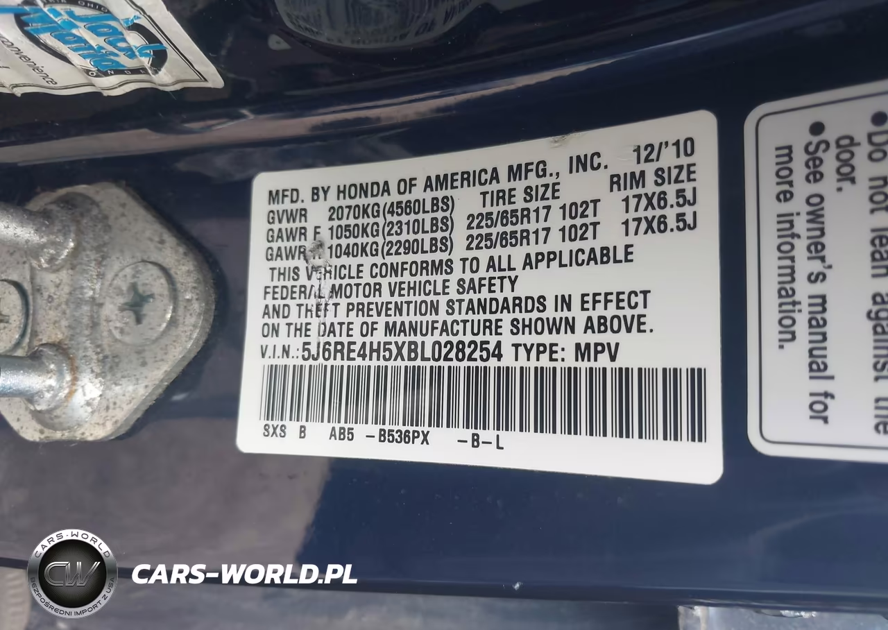2011 Honda Cr-V Ex VIN:5J6RE4H5XBL028254 - 9