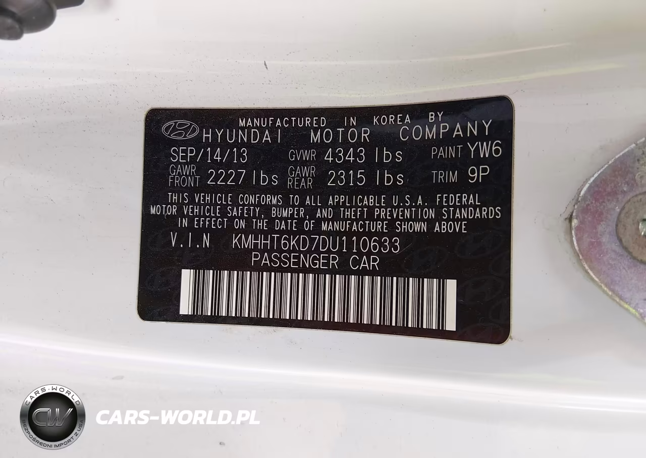 2013 Hyundai Genesis 2.0T Premium VIN:KMHHT6KD7DU110633 - 9