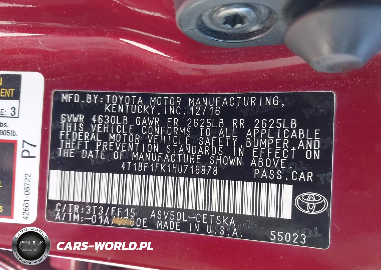 2017 Toyota Camry Se VIN:4T1BF1FK1HU716878 - 9