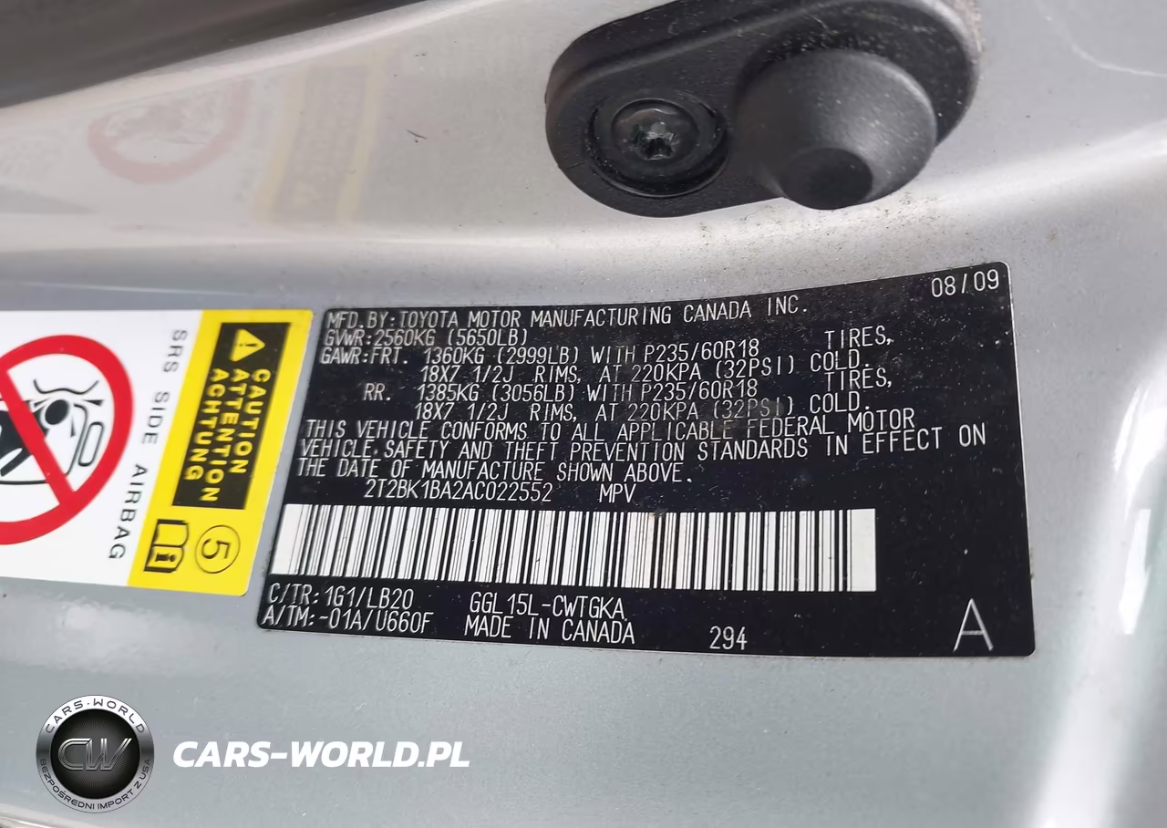 2010 Lexus Rx 350 VIN:2T2BK1BA2AC022552 - 9