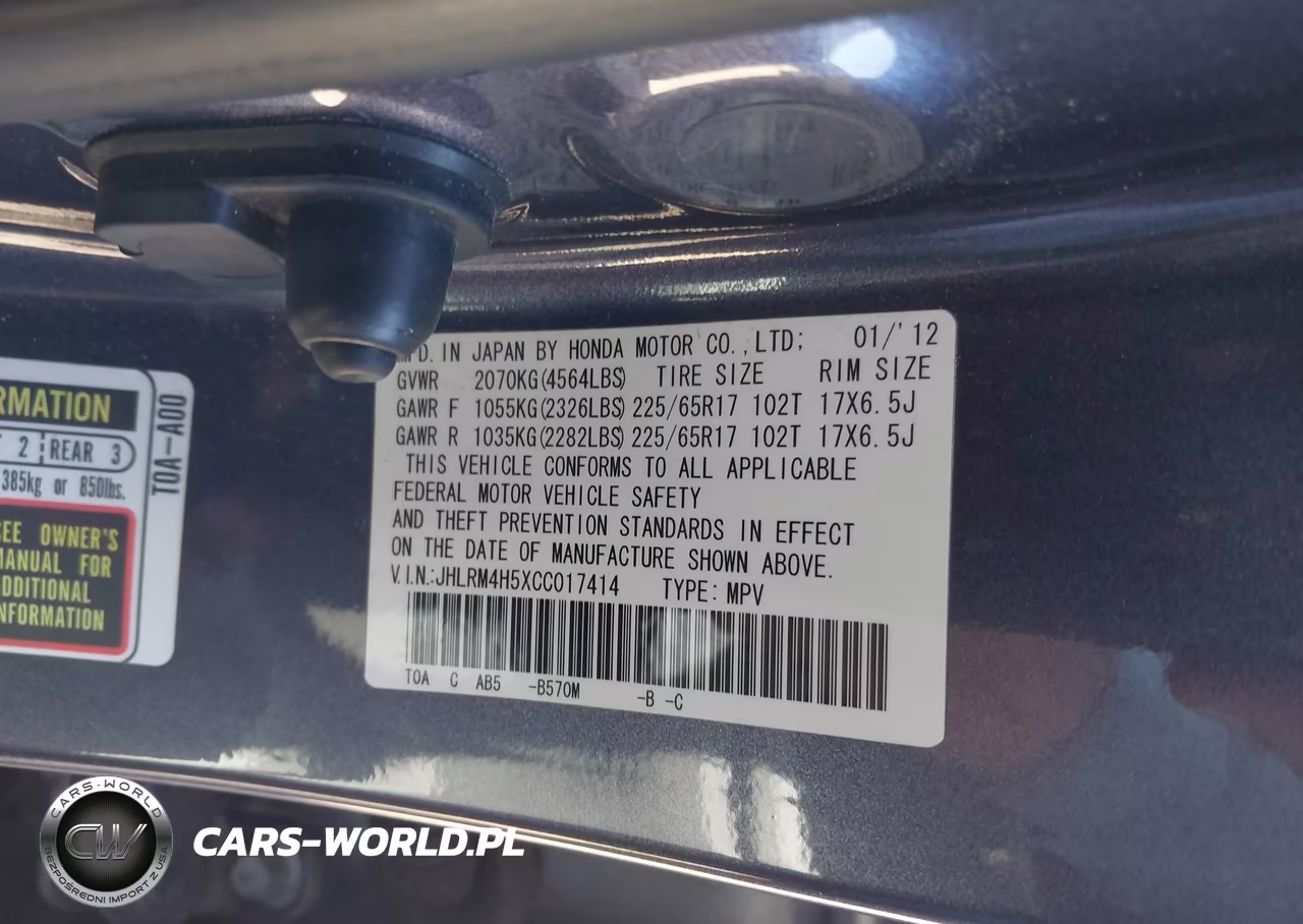 2012 Honda Cr-V Ex VIN:JHLRM4H5XCC017414 - 9