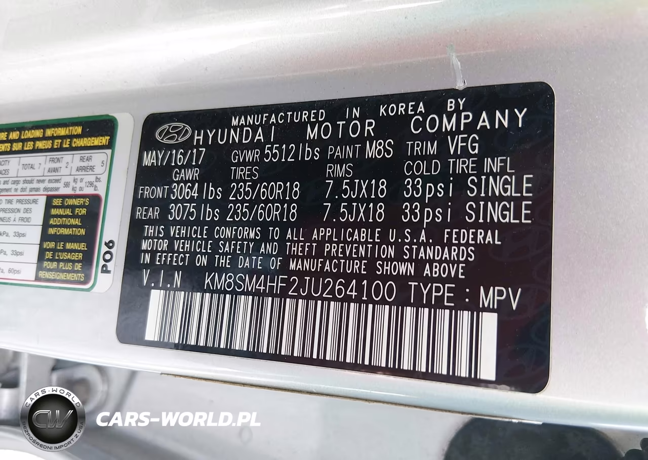 2018 Hyundai Santa Fe Se VIN:KM8SM4HF2JU264100 - 9