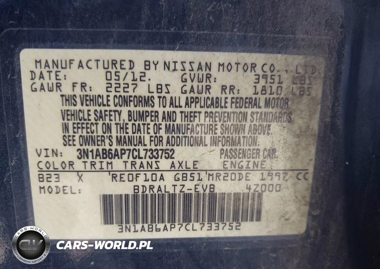 2012 Nissan Sentra 2.0 S VIN:3N1AB6AP7CL733752 - 9