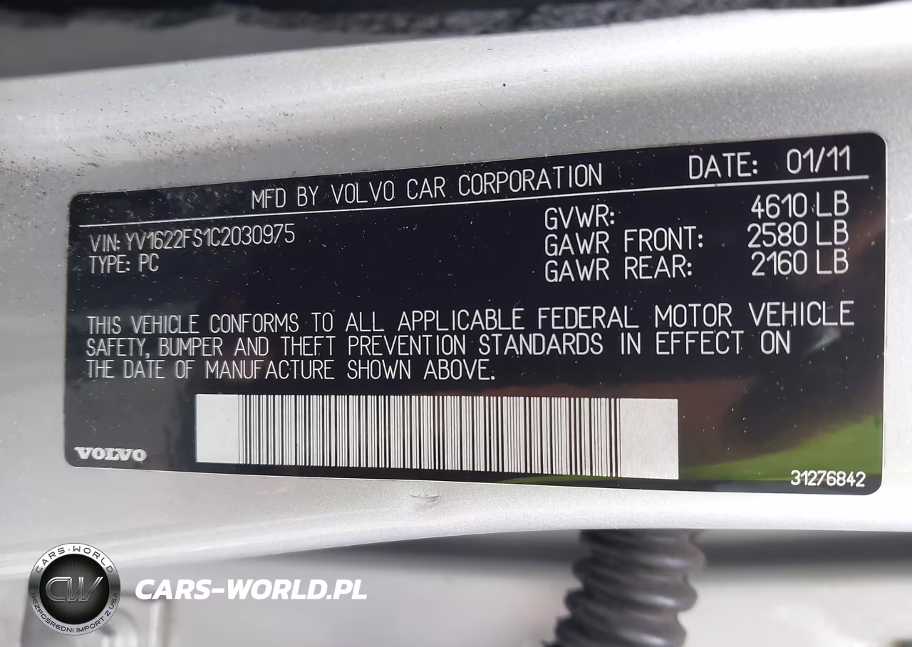 2012 Volvo S60 T5 VIN:YV1622FS1C2030975 - 9