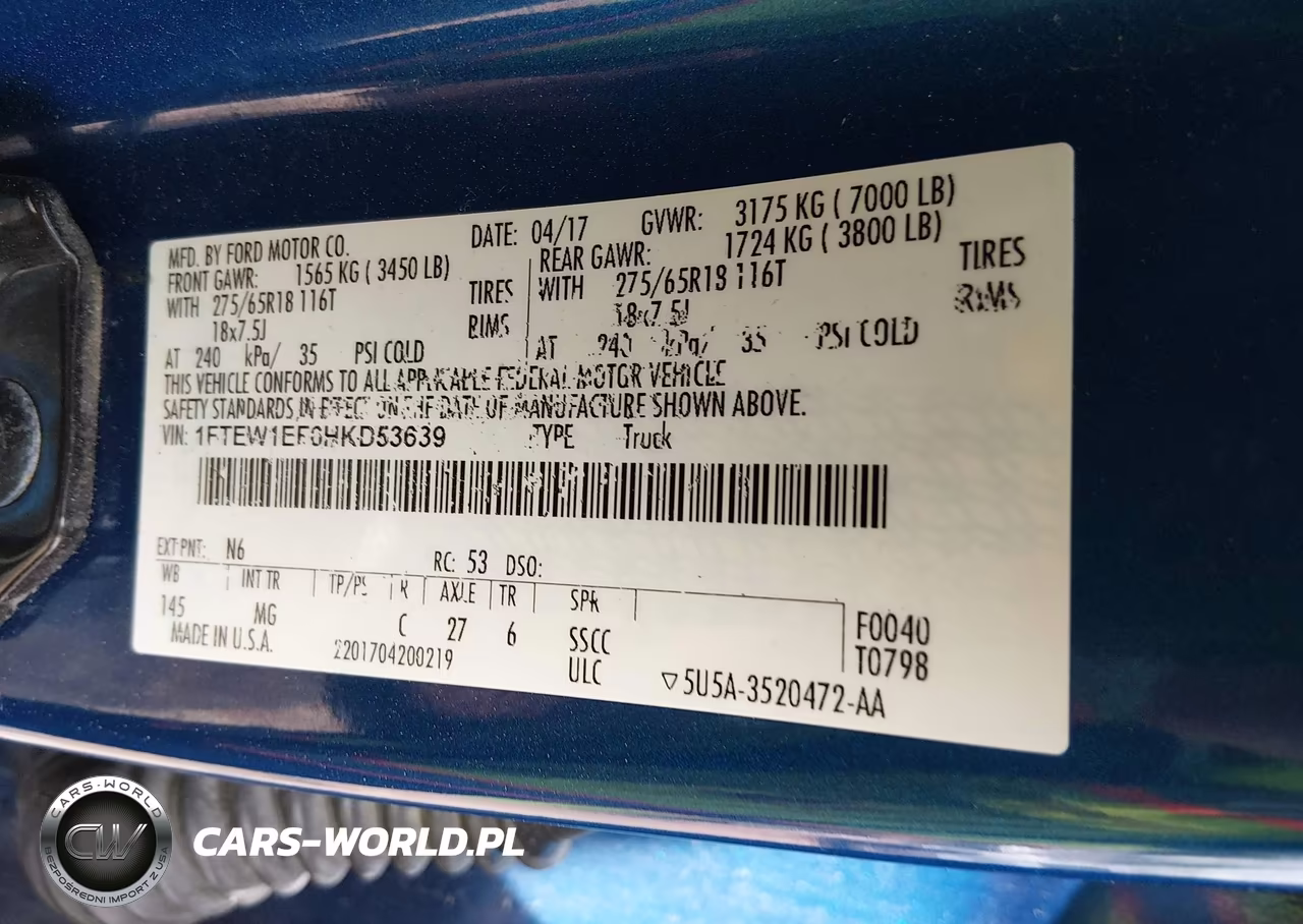 2017 Ford F-150 Xlt VIN:1FTEW1EF6HKD53639 - 9