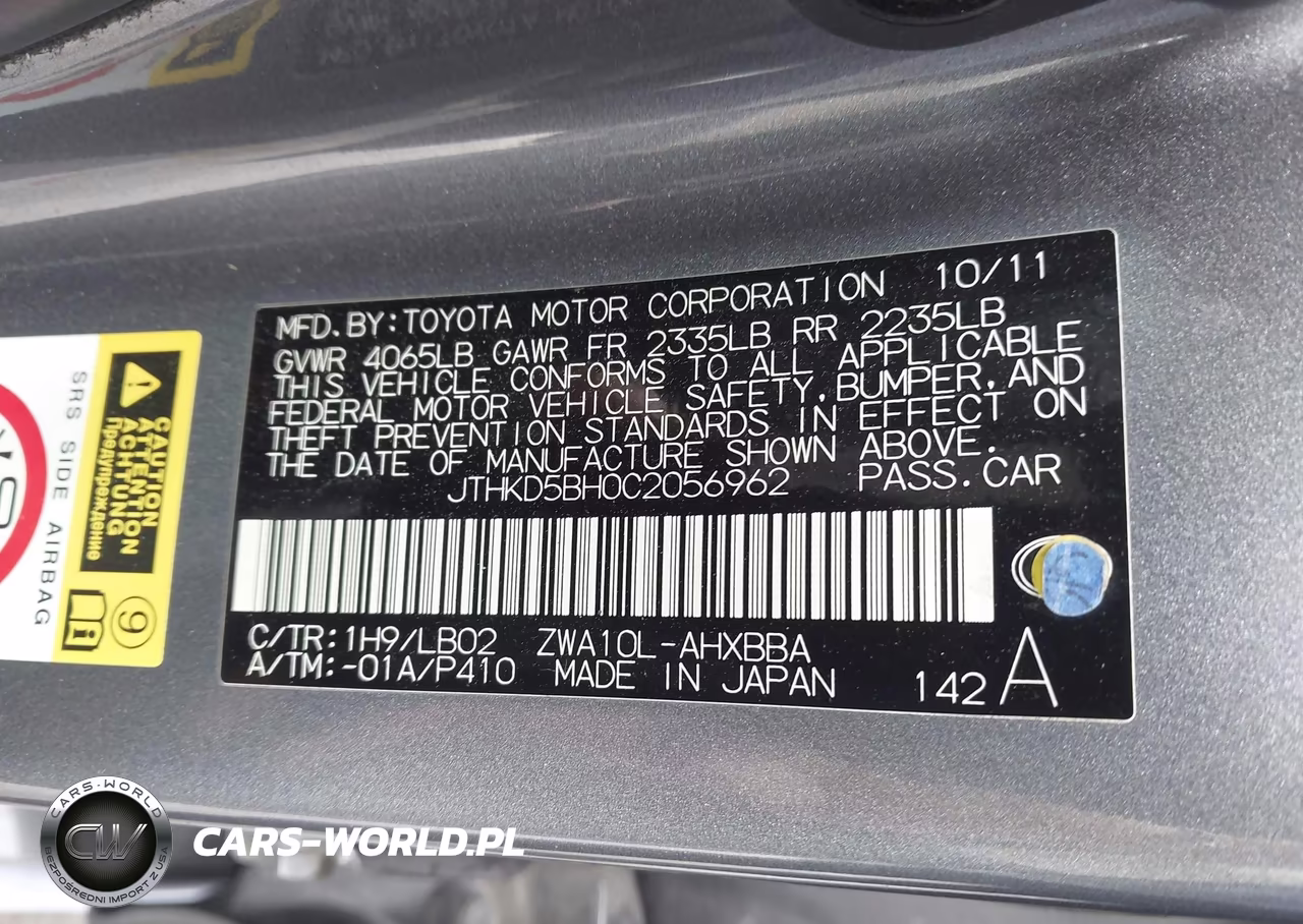 2012 Lexus Ct 200H Premium VIN:JTHKD5BH0C2056962 - 9
