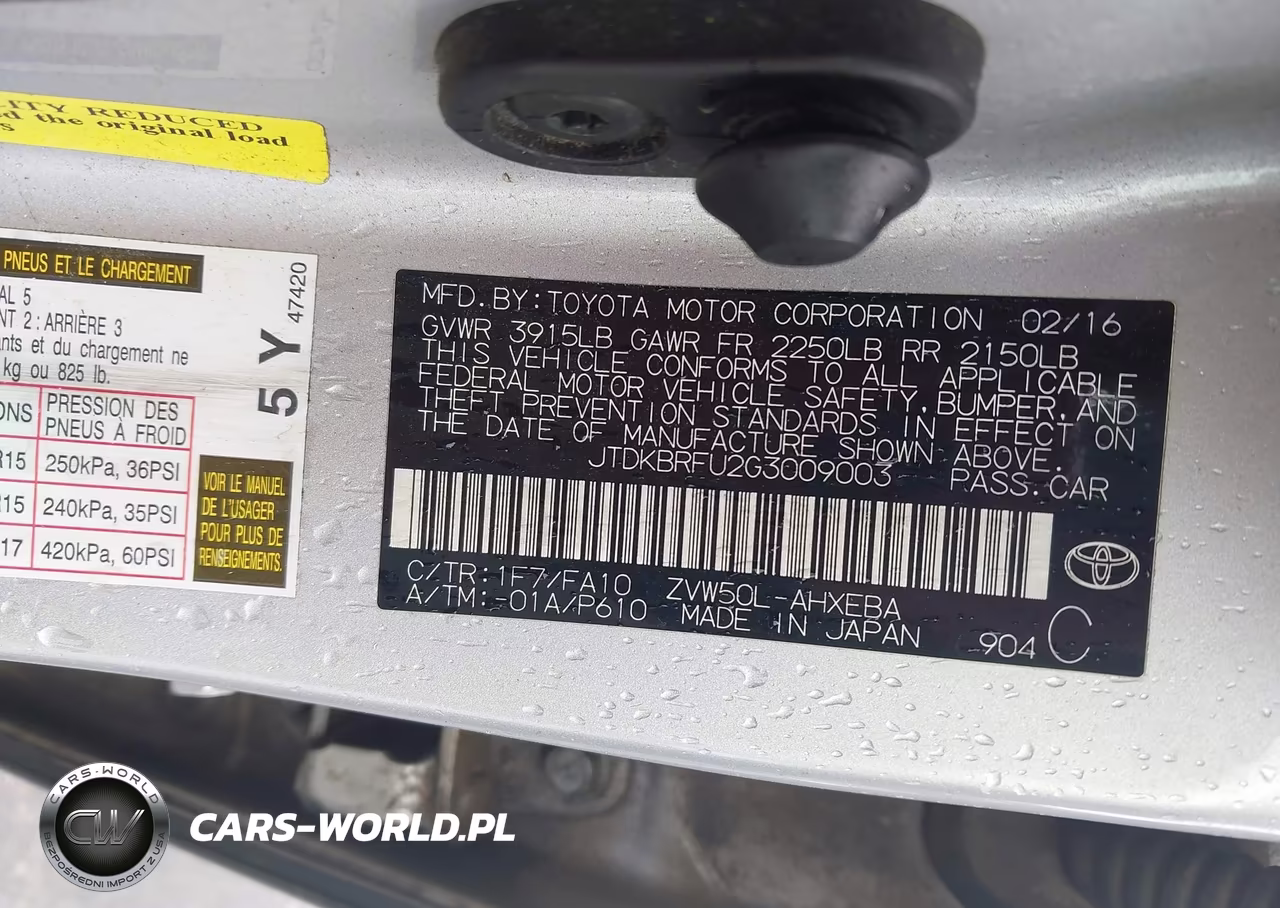 2016 Toyota Prius Two VIN:JTDKBRFU2G3009003 - 9