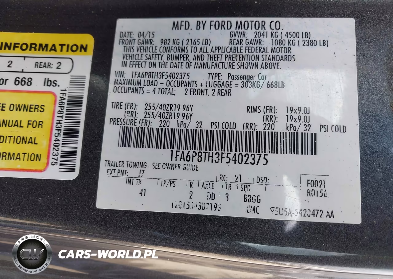 2015 Ford Mustang Ecoboost VIN:1FA6P8TH3F5402375 - 9