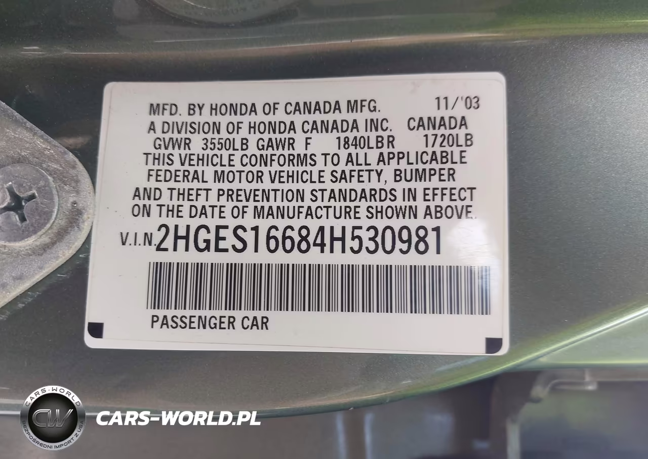 2004 Honda Civic Lx VIN:2HGES16684H530981 - 9