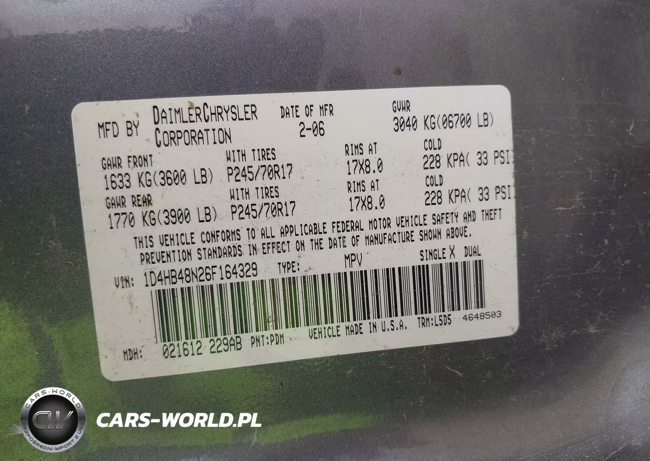 2006 Dodge Durango Slt VIN:1D4HB48N26F164329 - 9