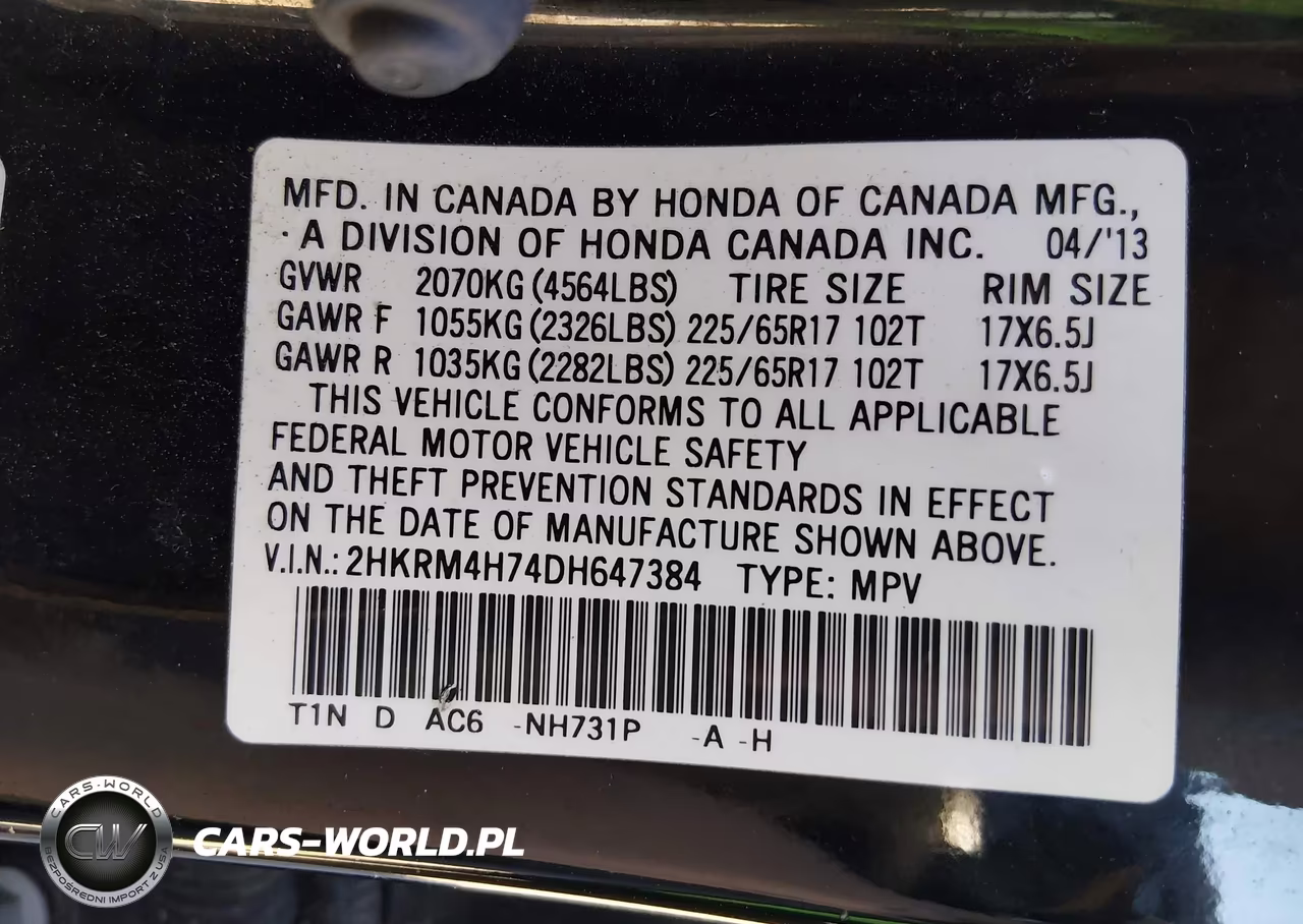 2013 Honda Cr-V Ex-L VIN:2HKRM4H74DH647384 - 9