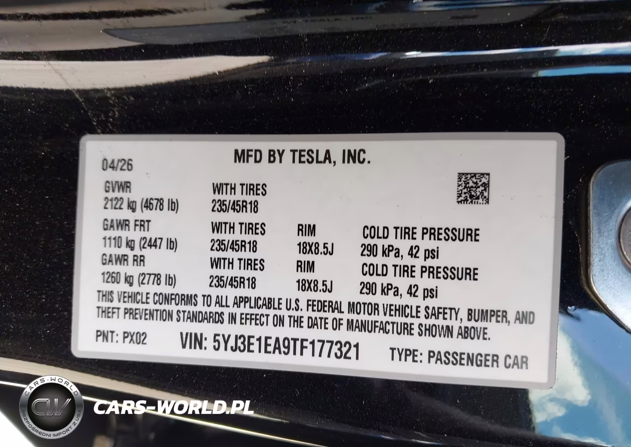 2026 Tesla Model 3 Premium Rear-Wheel Drive-Rear-Wheel Drive VIN:5YJ3E1EA9TF177321 - 9