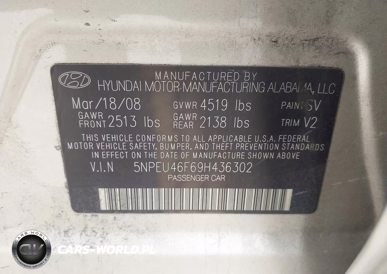 2009 Hyundai Sonata Limited V6 VIN:5NPEU46F69H436302 - 9