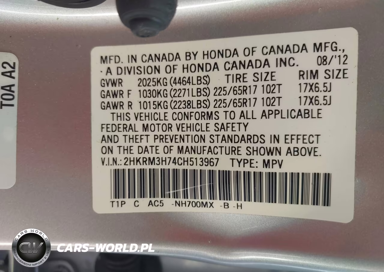2012 Honda Cr-V Ex-L VIN:2HKRM3H74CH513967 - 9