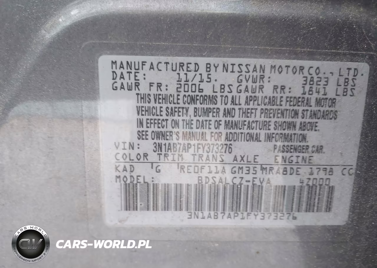 2015 Nissan Sentra S VIN:3N1AB7AP1FY373276 - 9