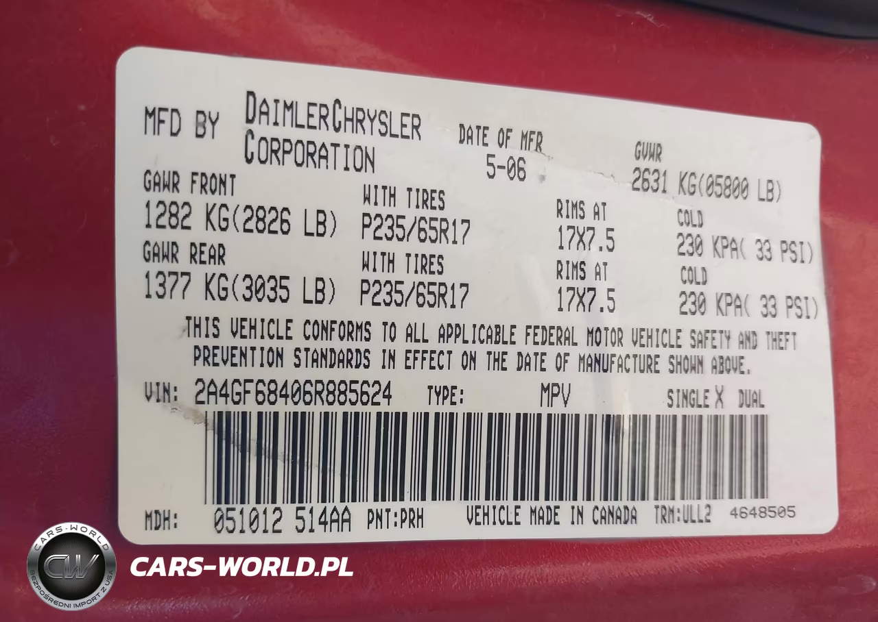 2006 Chrysler Pacifica Touring VIN:2A4GF68406R885624 - 9