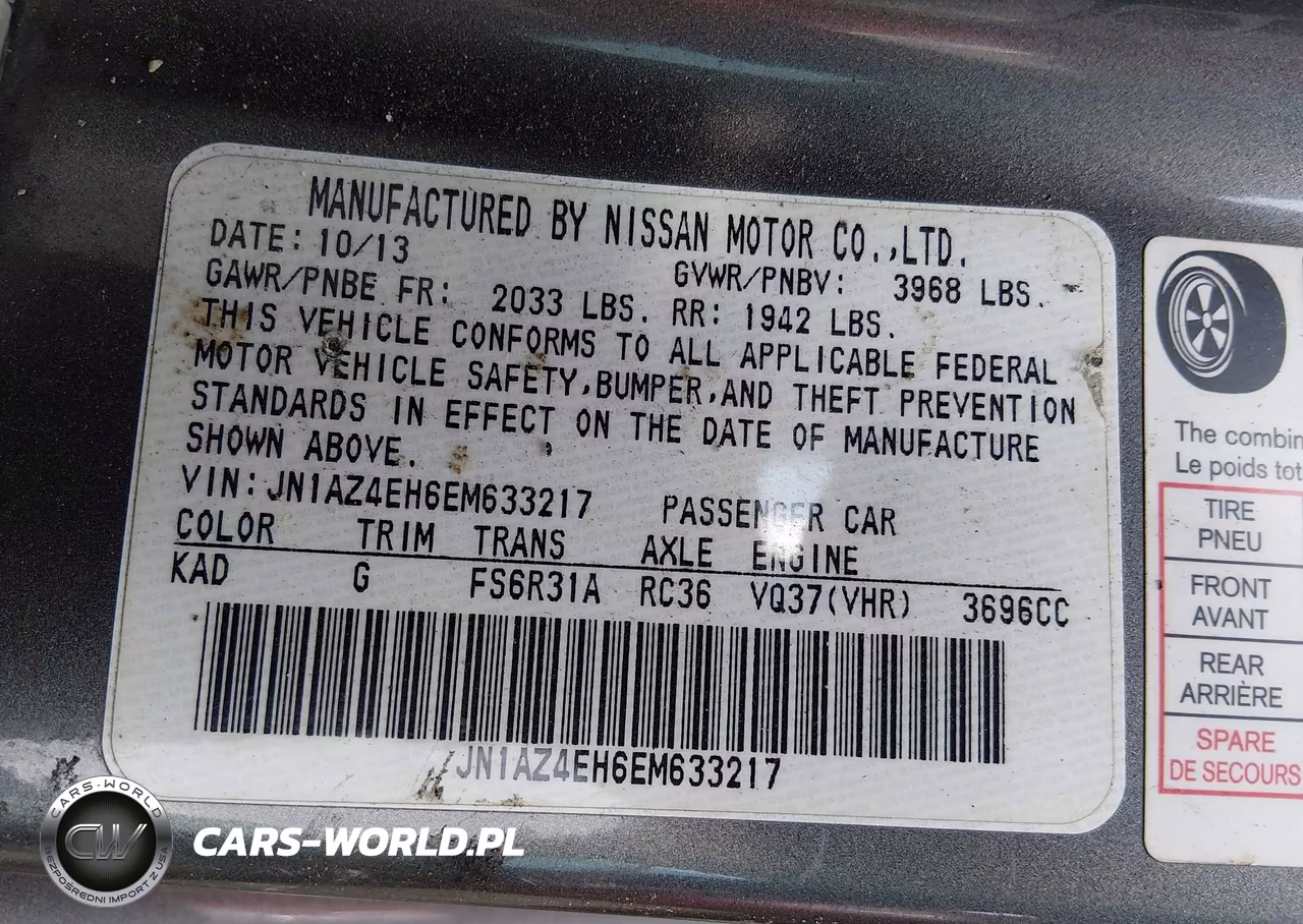 2014 Nissan 370Z VIN:JN1AZ4EH6EM633217 - 9