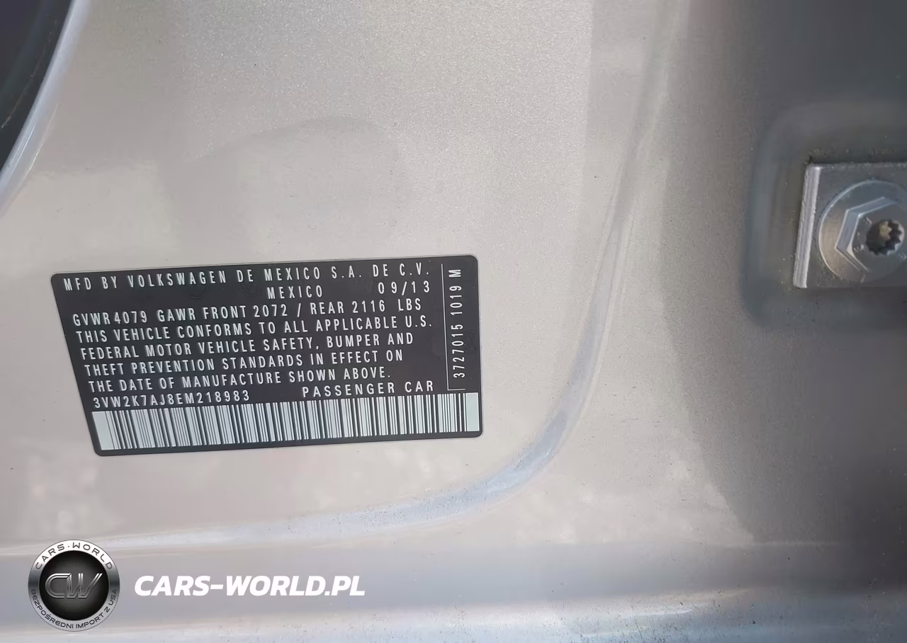 2014 Volkswagen Jetta 2.0L S VIN:3VW2K7AJ8EM218983 - 9