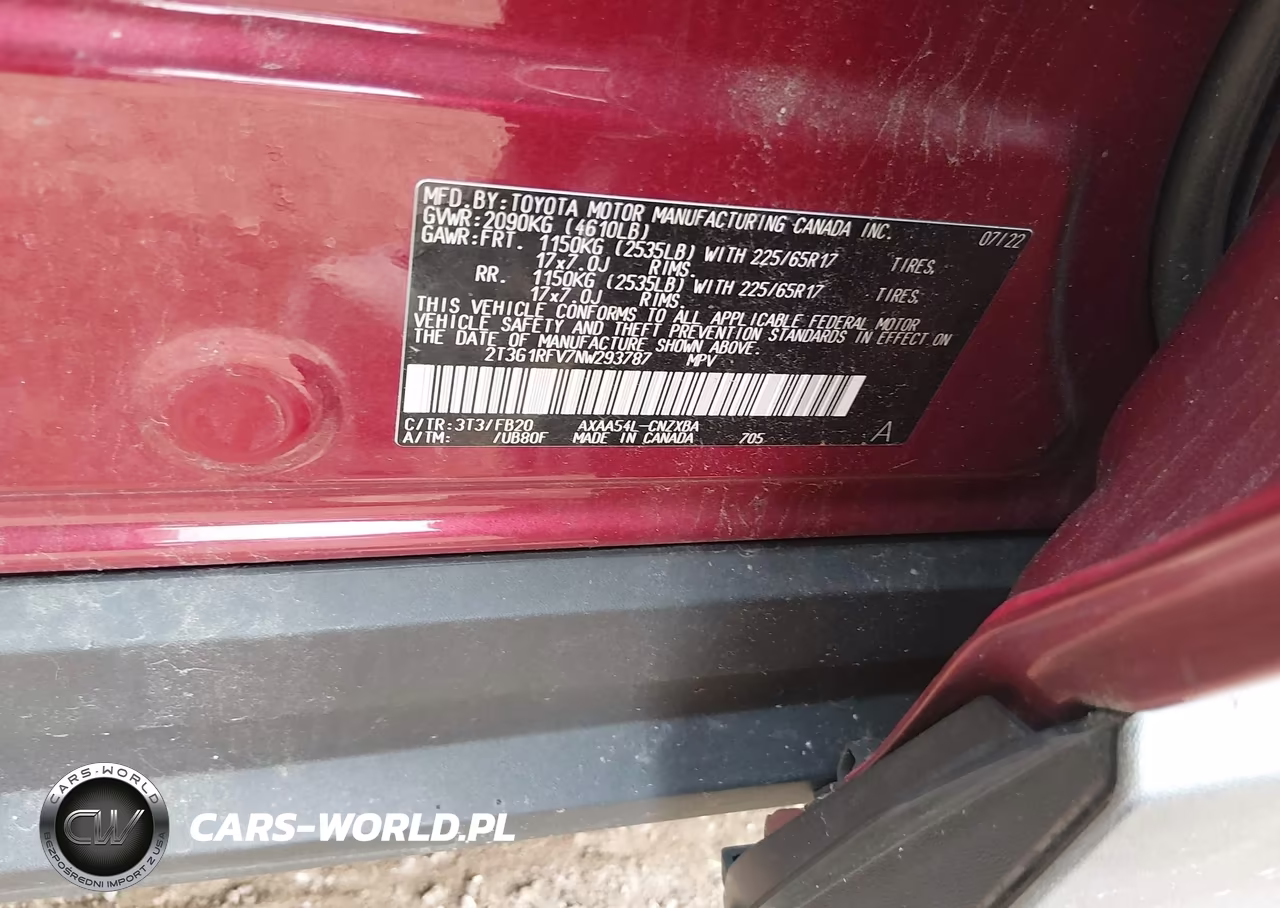 2022 Toyota Rav4 Le VIN:2T3G1RFV7NW293787 - 9