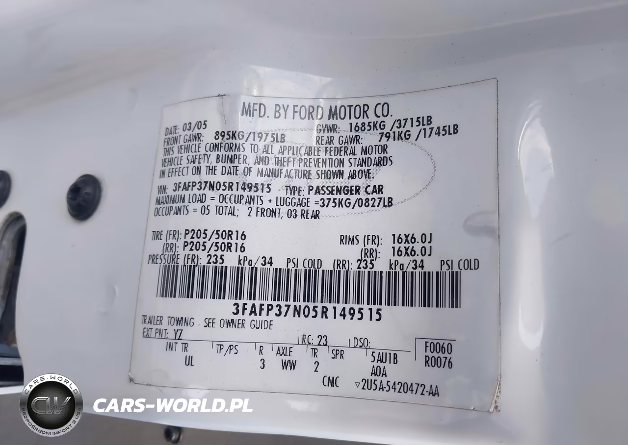 2005 Ford Focus Zx5 VIN:3FAFP37N05R149515 - 9