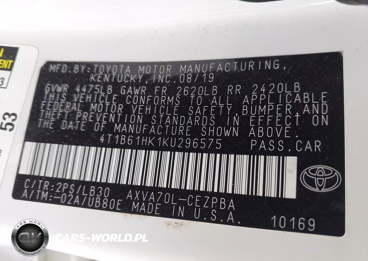 2019 Toyota Camry Xse VIN:4T1B61HK1KU296575 - 9