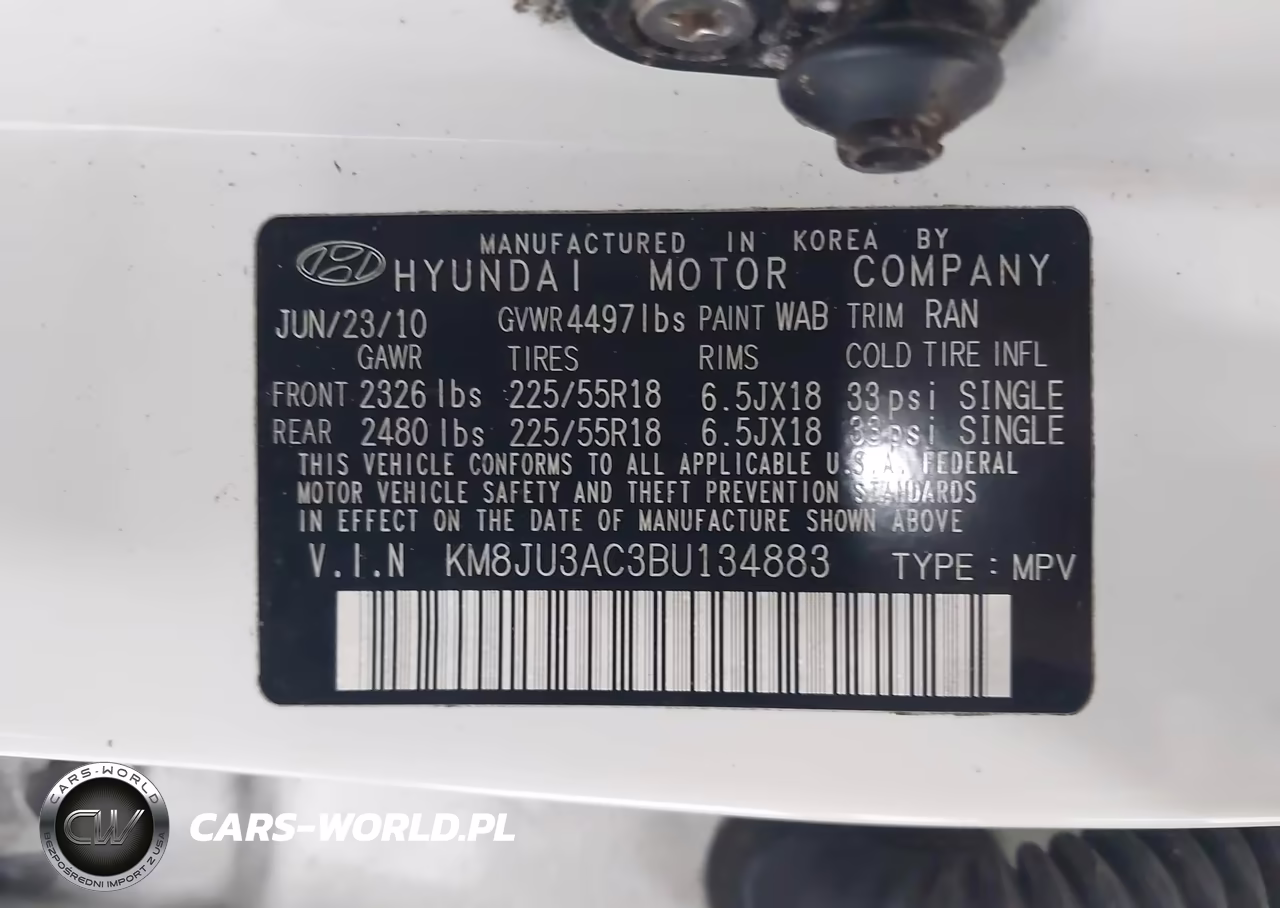 2011 Hyundai Tucson Limited VIN:KM8JU3AC3BU134883 - 9