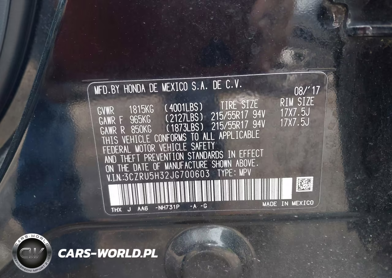 2018 Honda Hr-V Lx VIN:3CZRU5H32JG700603 - 9