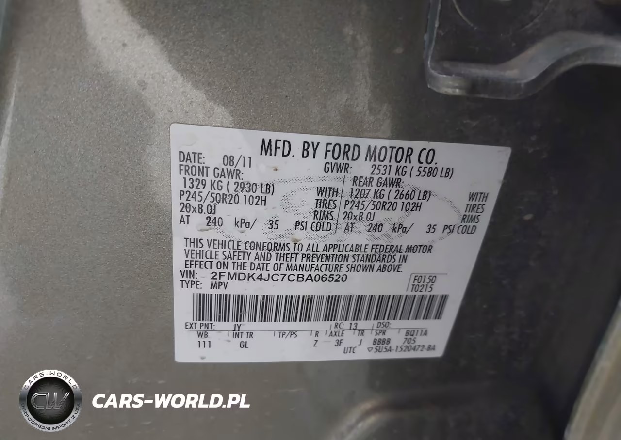 2012 Ford Edge Sel VIN:2FMDK4JC7CBA06520 - 9