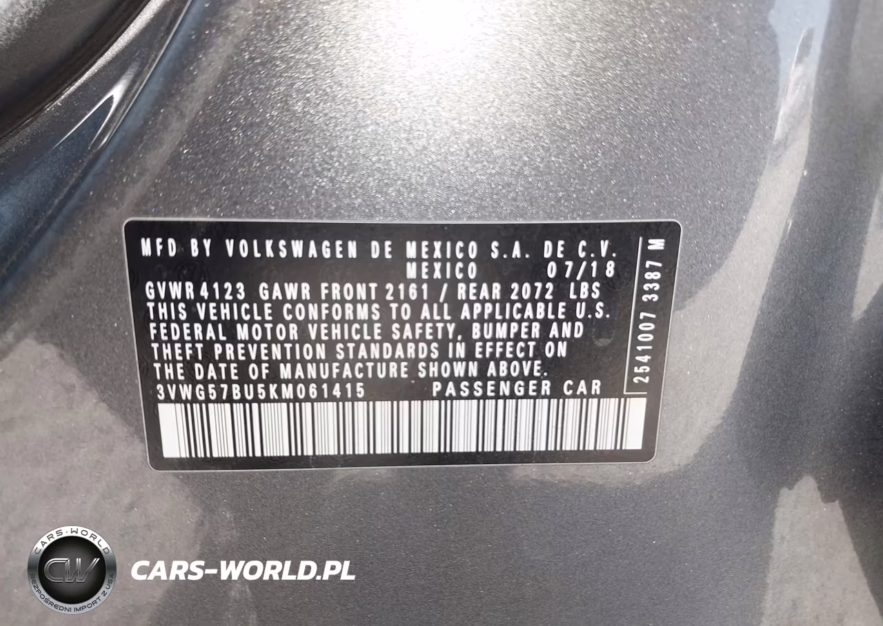 2019 Volkswagen Jetta 1.4T Sel Premium VIN:3VWG57BU5KM061415 - 9