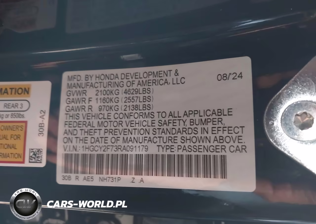 2024 Honda Accord Hybrid Sport-L VIN:1HGCY2F73RA091179 - 9