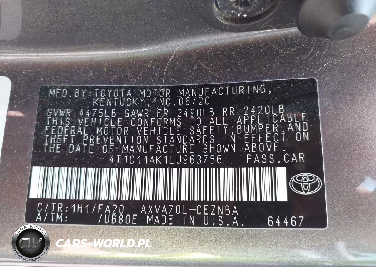 2020 Toyota Camry Le VIN:4T1C11AK1LU963756 - 9