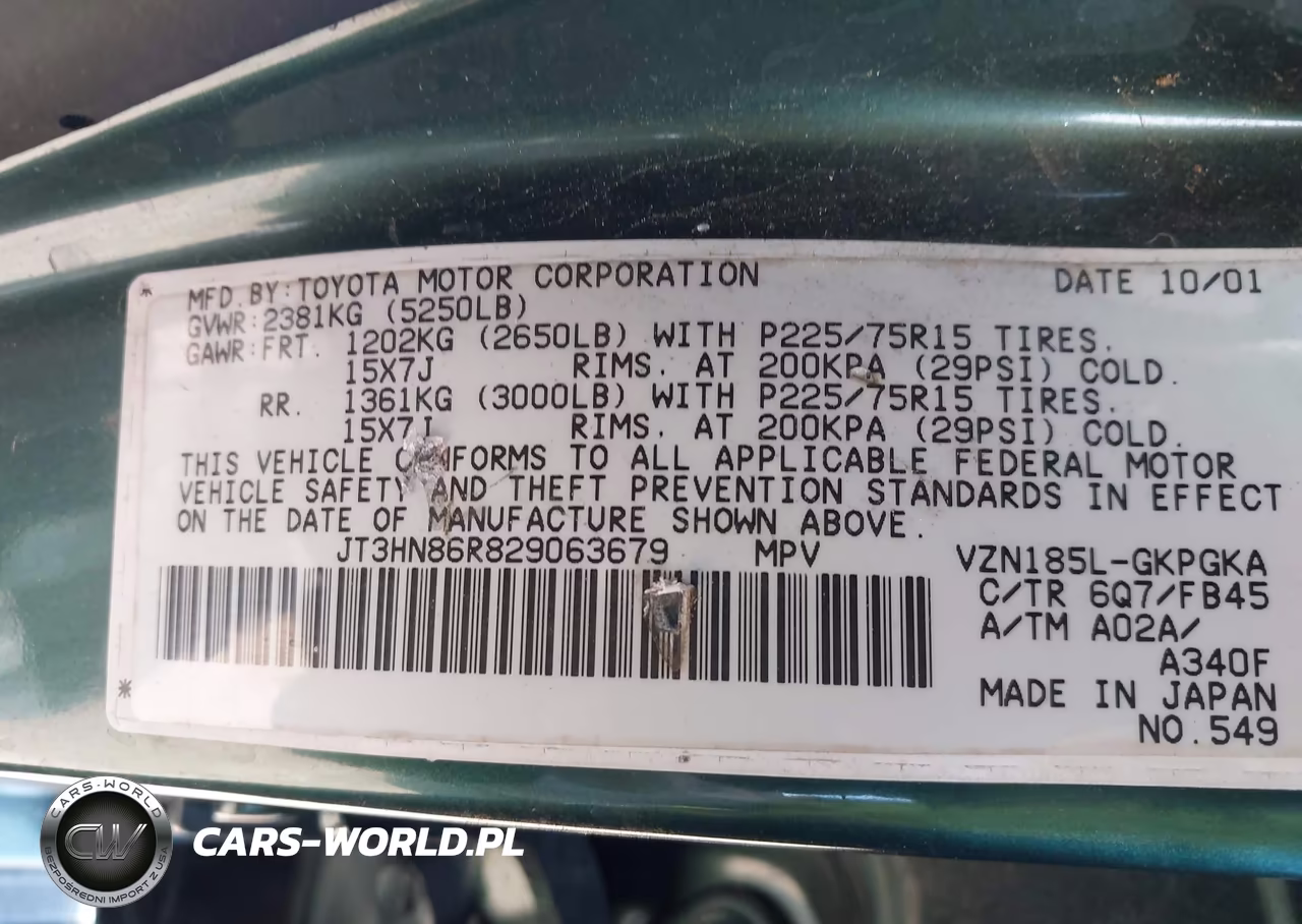 2002 Toyota 4Runner Sr5 V6 VIN:JT3HN86R829063679 - 9