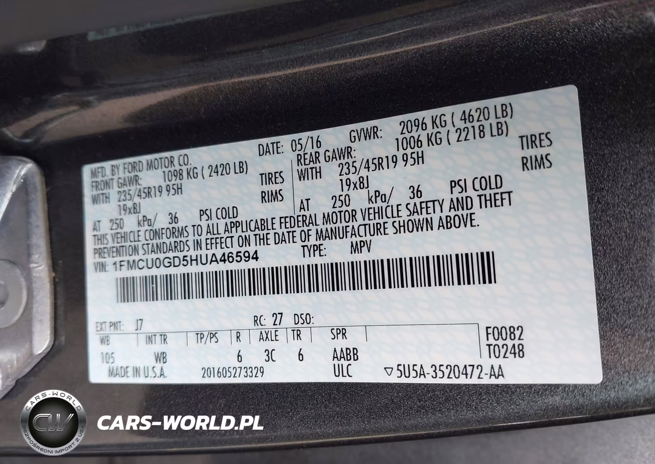 2017 Ford Escape Se VIN:1FMCU0GD5HUA46594 - 9