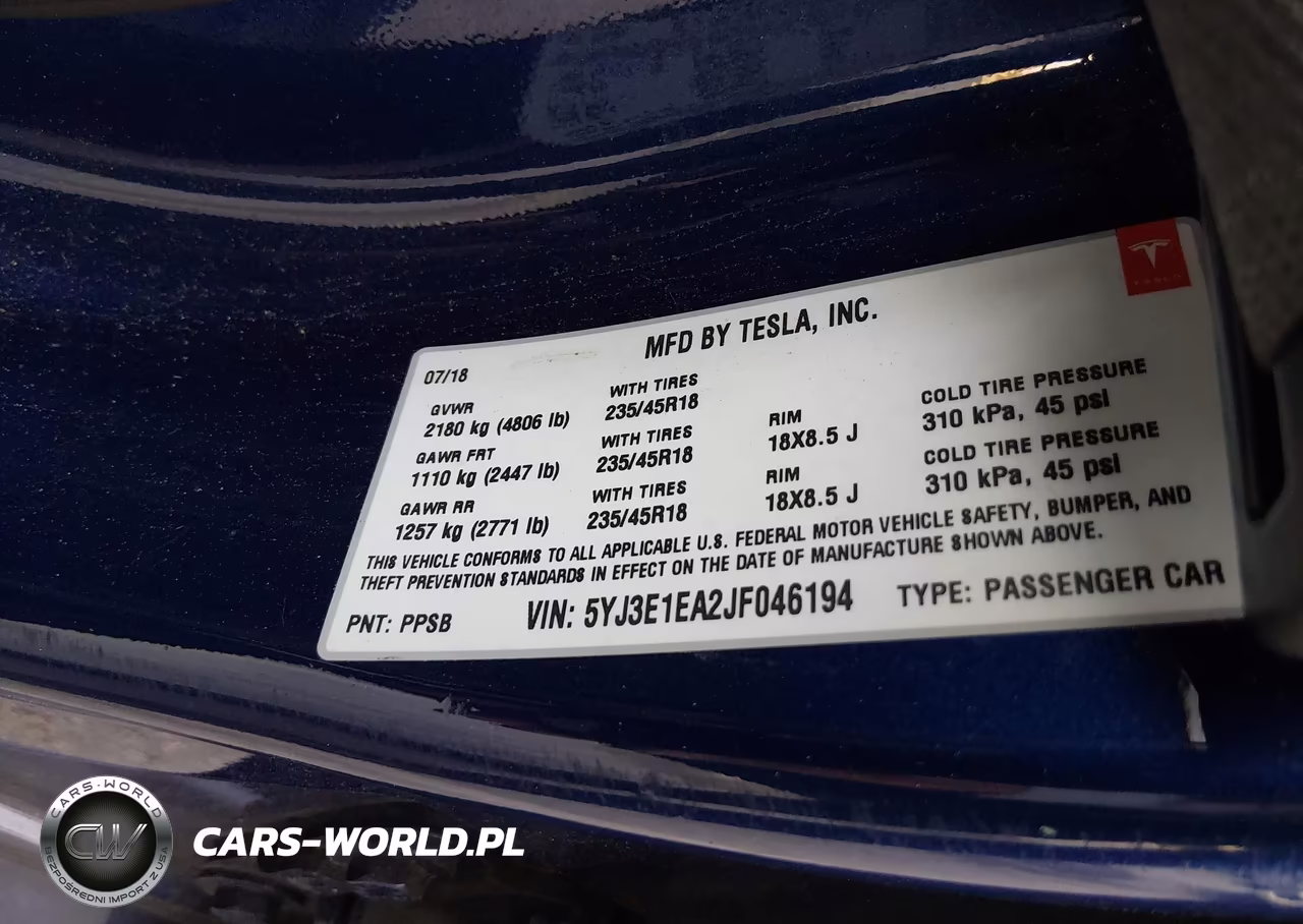 2018 Tesla Model 3 Long Range-Mid Range VIN:5YJ3E1EA2JF046194 - 9