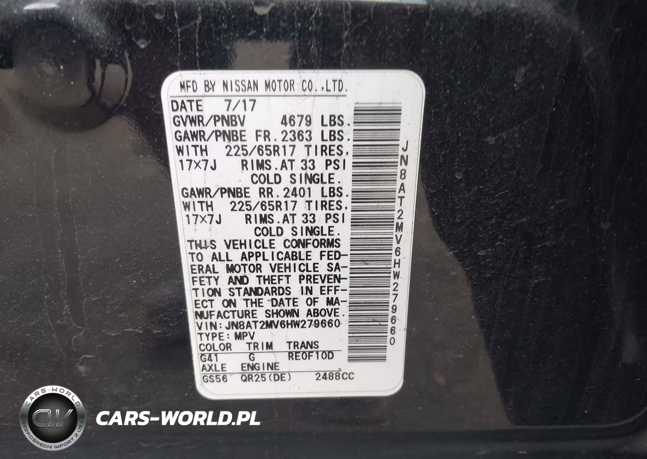 2017 Nissan Rogue S VIN:JN8AT2MV6HW279660 - 9